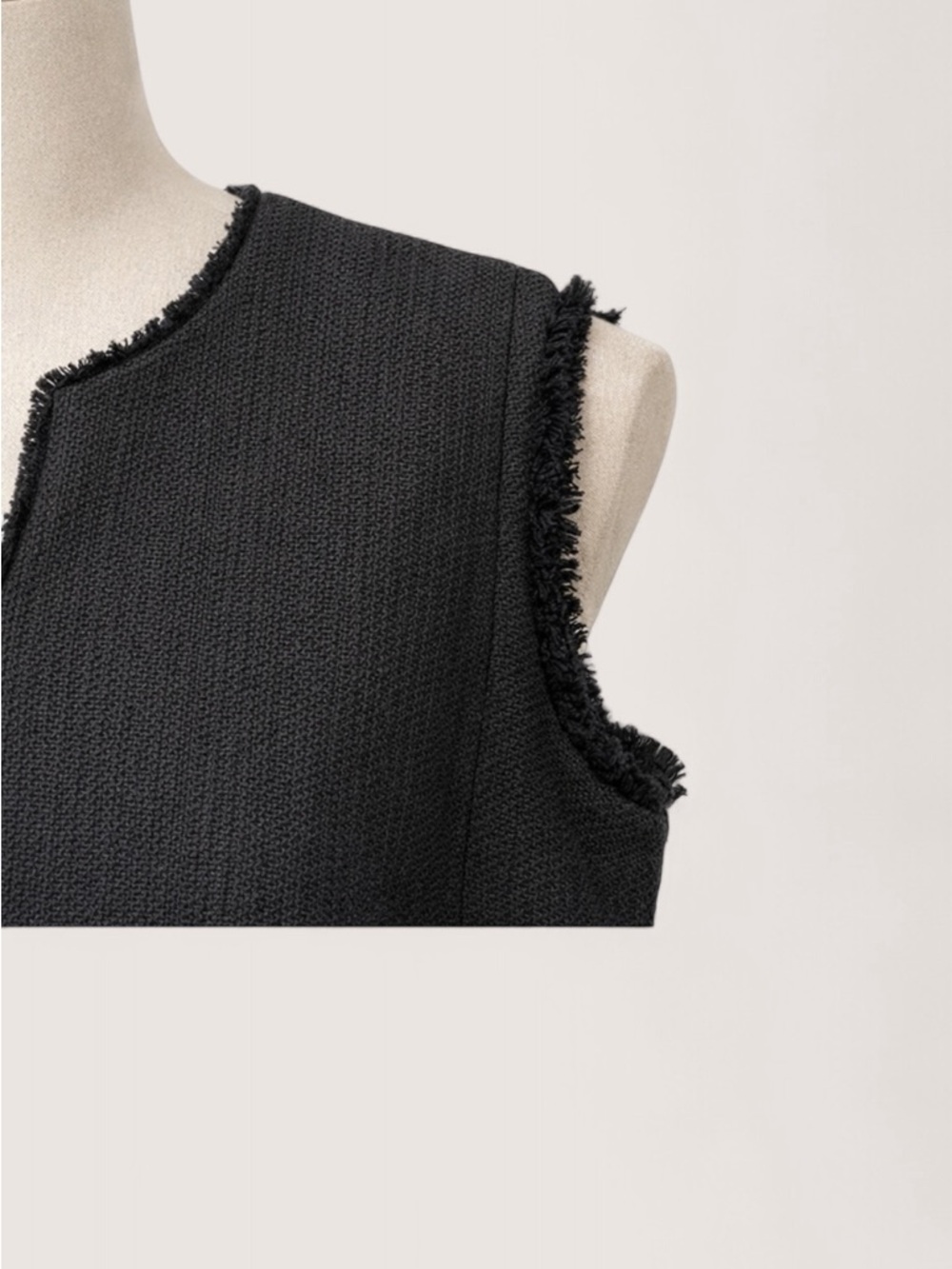 NWT Karl Lagerfeld Paris Sleeveless Black Tweed Shift Dress Pearl Accent Size 6 - Picture 7 of 15